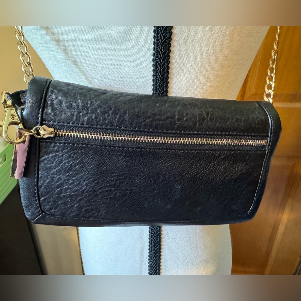 Tory Burch Black Leather Clutch with Gold Accents - Picture 7 of 16